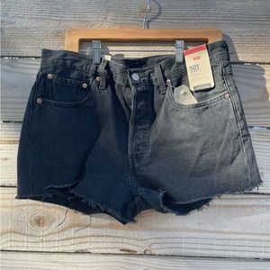 Levis Womens 501 Cut Off Shorts Size 31 Black Button Fly Denim Jean High Rise